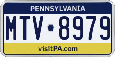 PA license plate MTV8979