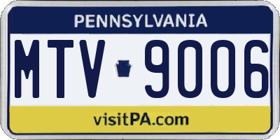 PA license plate MTV9006