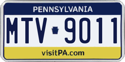PA license plate MTV9011