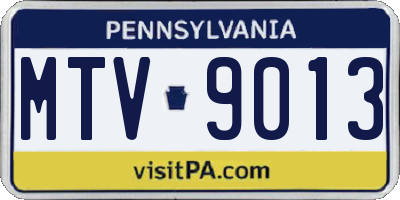 PA license plate MTV9013