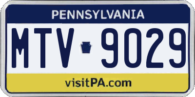 PA license plate MTV9029