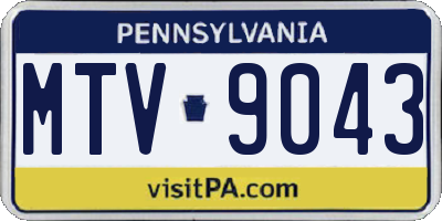 PA license plate MTV9043