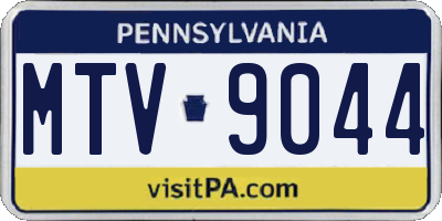 PA license plate MTV9044