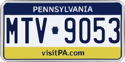 PA license plate MTV9053