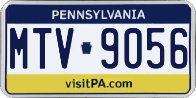 PA license plate MTV9056