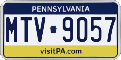 PA license plate MTV9057