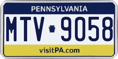 PA license plate MTV9058