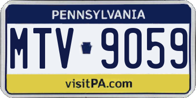 PA license plate MTV9059