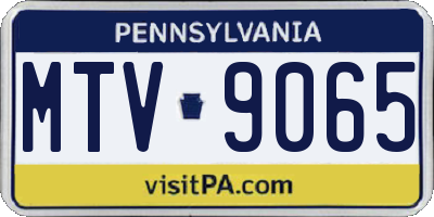 PA license plate MTV9065