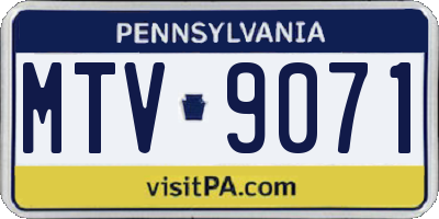 PA license plate MTV9071
