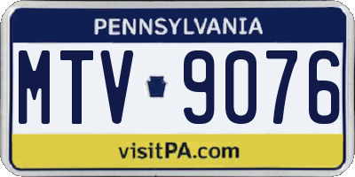 PA license plate MTV9076