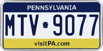 PA license plate MTV9077