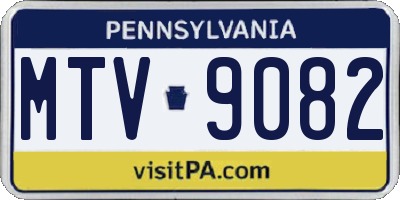 PA license plate MTV9082
