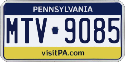 PA license plate MTV9085