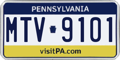 PA license plate MTV9101
