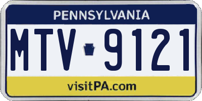 PA license plate MTV9121