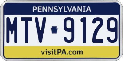 PA license plate MTV9129