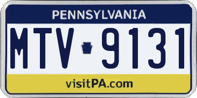 PA license plate MTV9131