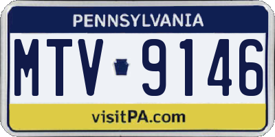 PA license plate MTV9146