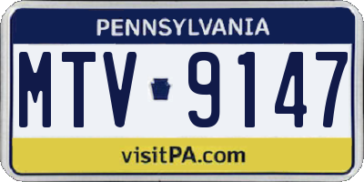 PA license plate MTV9147