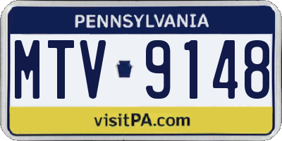 PA license plate MTV9148