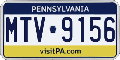 PA license plate MTV9156
