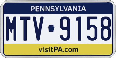 PA license plate MTV9158