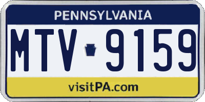PA license plate MTV9159