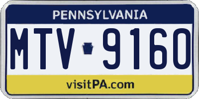PA license plate MTV9160
