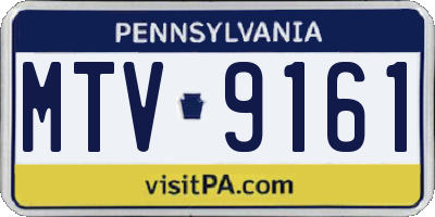 PA license plate MTV9161