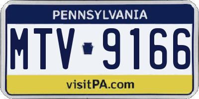 PA license plate MTV9166