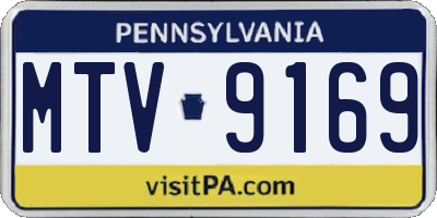 PA license plate MTV9169