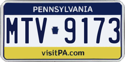 PA license plate MTV9173
