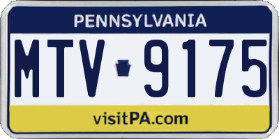 PA license plate MTV9175