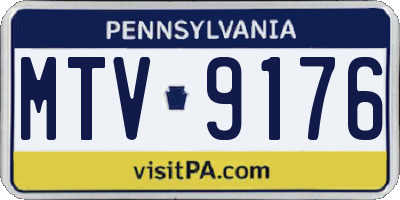 PA license plate MTV9176