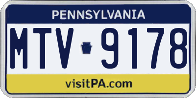 PA license plate MTV9178