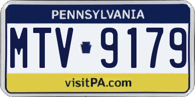 PA license plate MTV9179