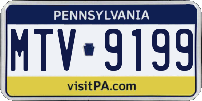 PA license plate MTV9199