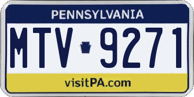 PA license plate MTV9271