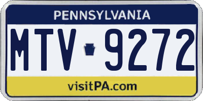 PA license plate MTV9272