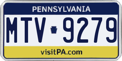 PA license plate MTV9279