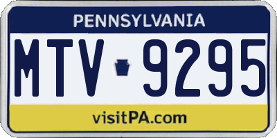 PA license plate MTV9295