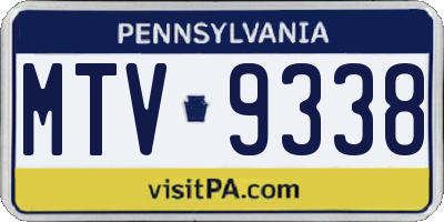 PA license plate MTV9338
