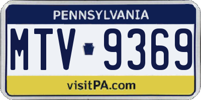PA license plate MTV9369