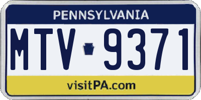 PA license plate MTV9371