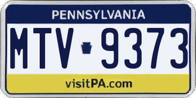 PA license plate MTV9373