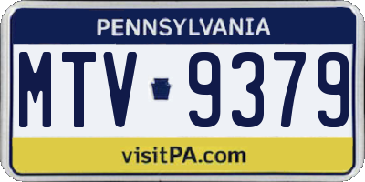 PA license plate MTV9379