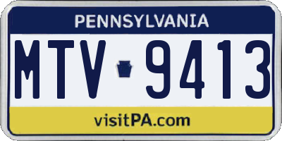 PA license plate MTV9413