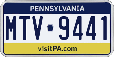 PA license plate MTV9441