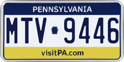 PA license plate MTV9446